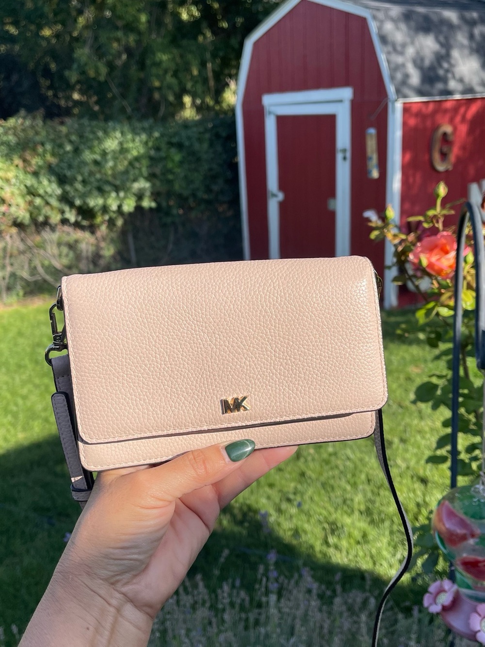 Michael Kors Pebbled Leather Light Pink Crossbody Bag - Picture 8 of 10